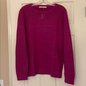 NWT Loft pink magenta sweater size XL